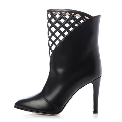 Gucci Plume Calfskin Damir Lattice Cutout Boots 39 Black 1 of 10