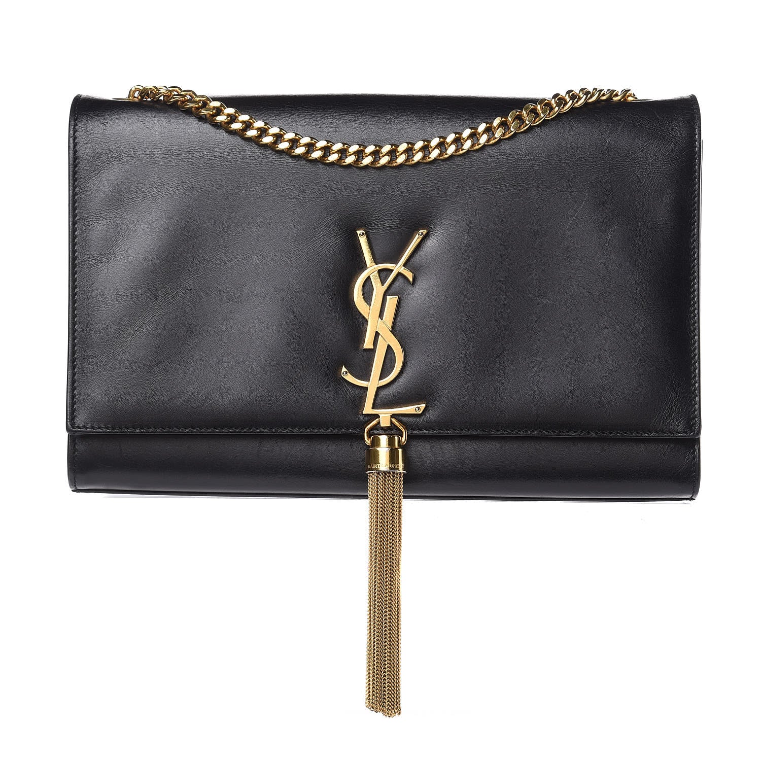 Saint Laurent Smooth Calfskin Medium Classic Monogram Kate Tassel Satchel Black 1 of 15