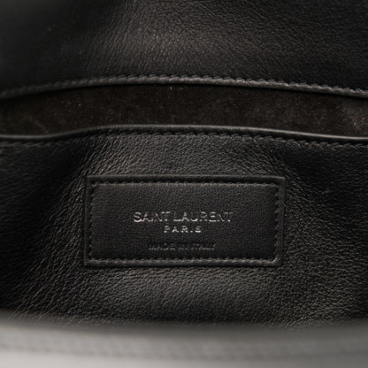Saint Laurent Calfskin Embellished Medium Monogram Kate Satchel Black 6 of 6