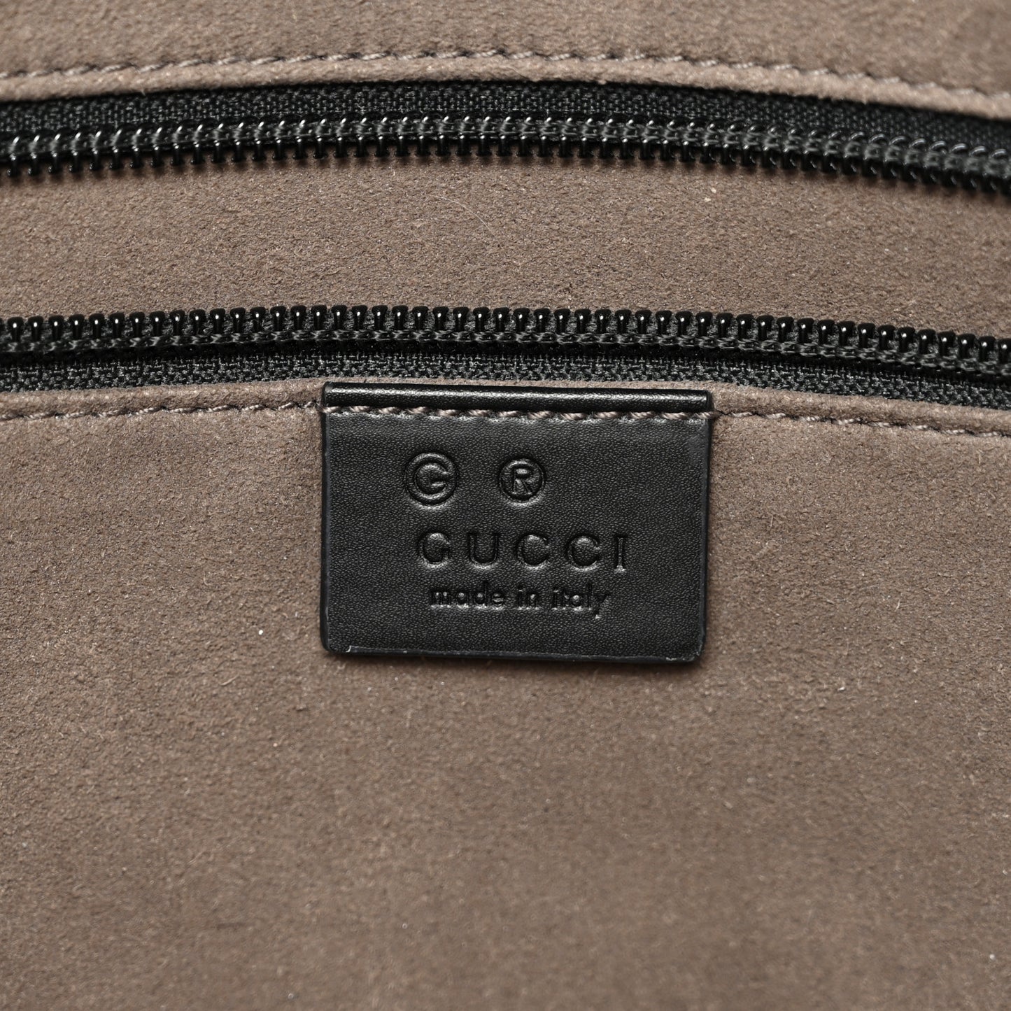GG Supreme Monogram Medium Zippered Tote Black
