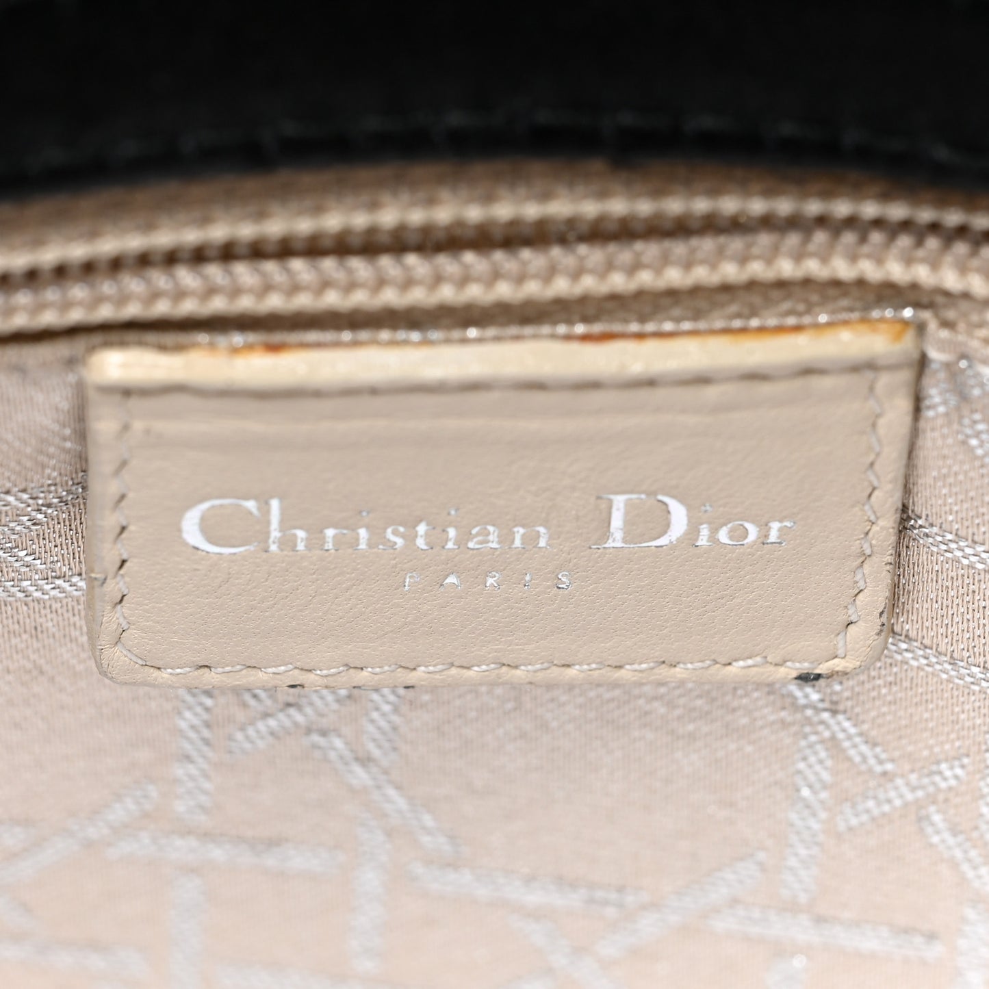 Satin Patent Cannage Mini Lady Dior Black