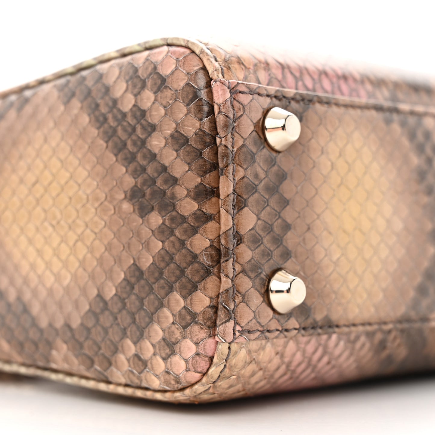 Snakeskin Mini Lady Dior Beige Multicolor
