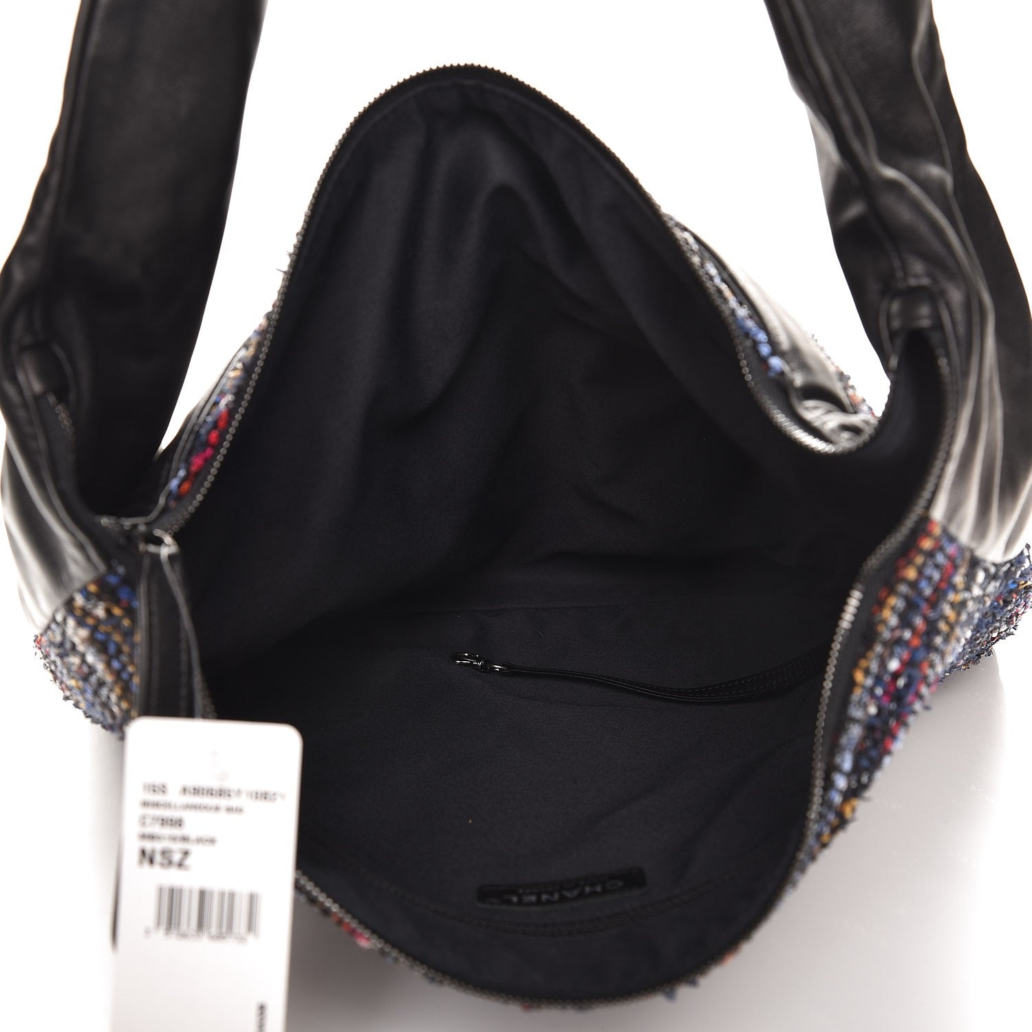 Chanel Tweed Lambskin Large Girl Bag Multicolor Black 5 of 7