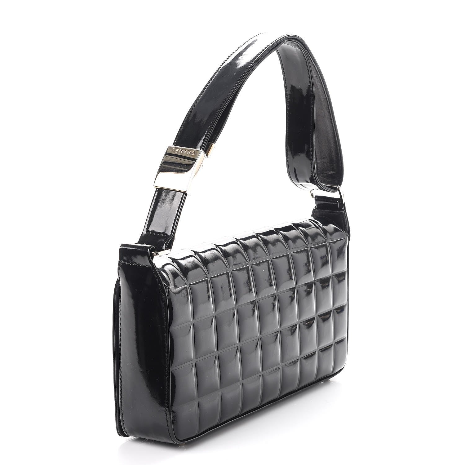 Chanel Patent Chocolate Bar Quilted CC Flap Black 3 of 11