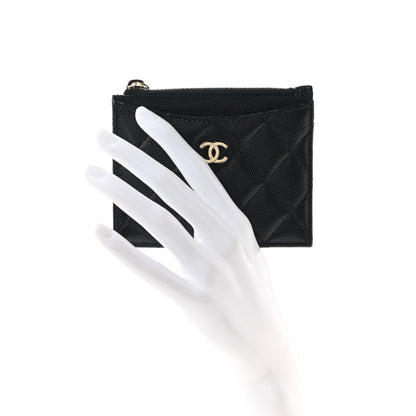 Chanel Caviar Quilted CC Zip Card Holder Black 2 of 8