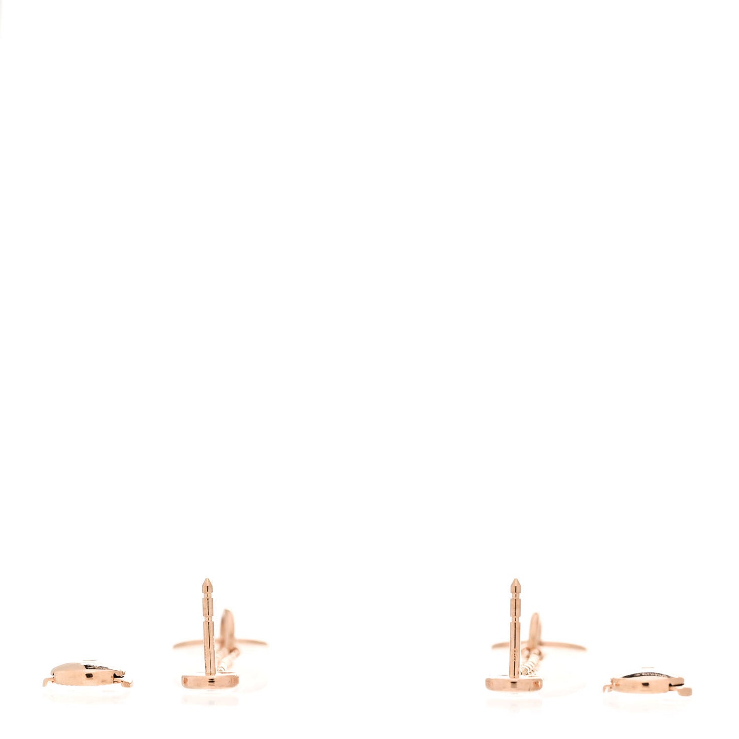 18K Rose Gold Diamond Gambade Clou de Selle Earrings