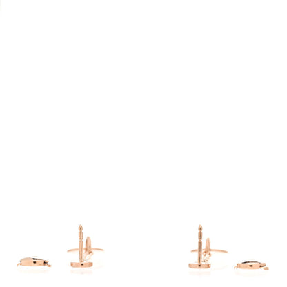Hermes 18K Rose Gold Diamond Gambade Clou de Selle Earrings 3 of 5