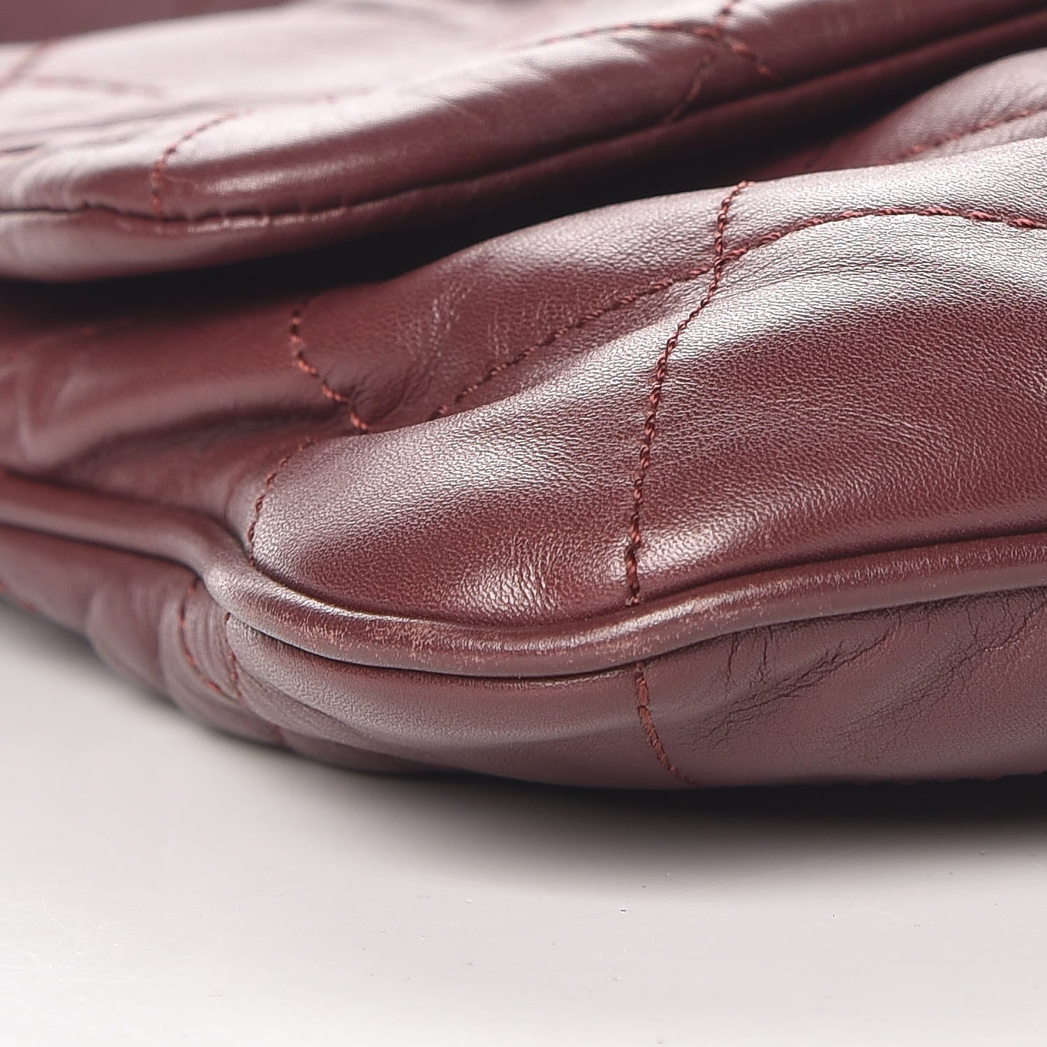 Chanel Calfskin Coco Pleats Large Messenger Flap Burgundy 8 of 11