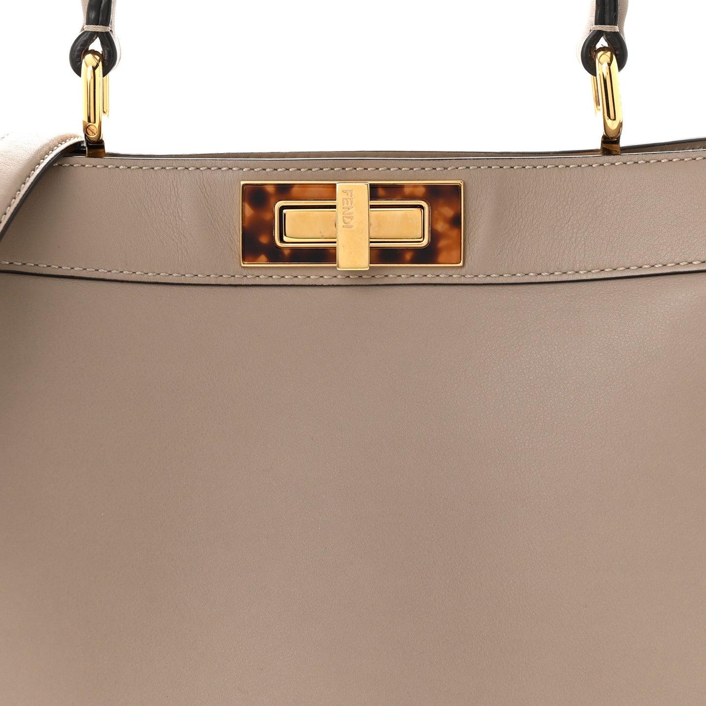 Vitello Seta Shiny Nappa Plexiglass Medium Peekaboo I SEE U Satchel Tortora