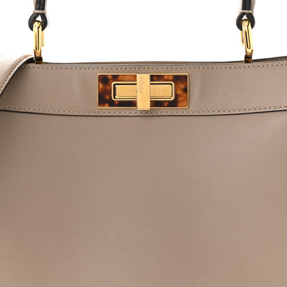 Fendi Vitello Seta Shiny Nappa Plexiglass Medium Peekaboo I SEE U Satchel Tortora 9 of 11