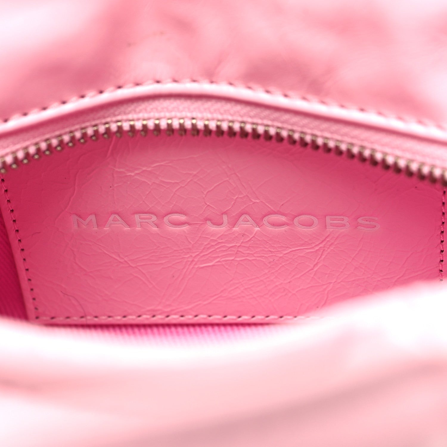 Marc Jacobs Shiny Crinkled Calfskin Mini The Tote Bag Pink 6 of 11
