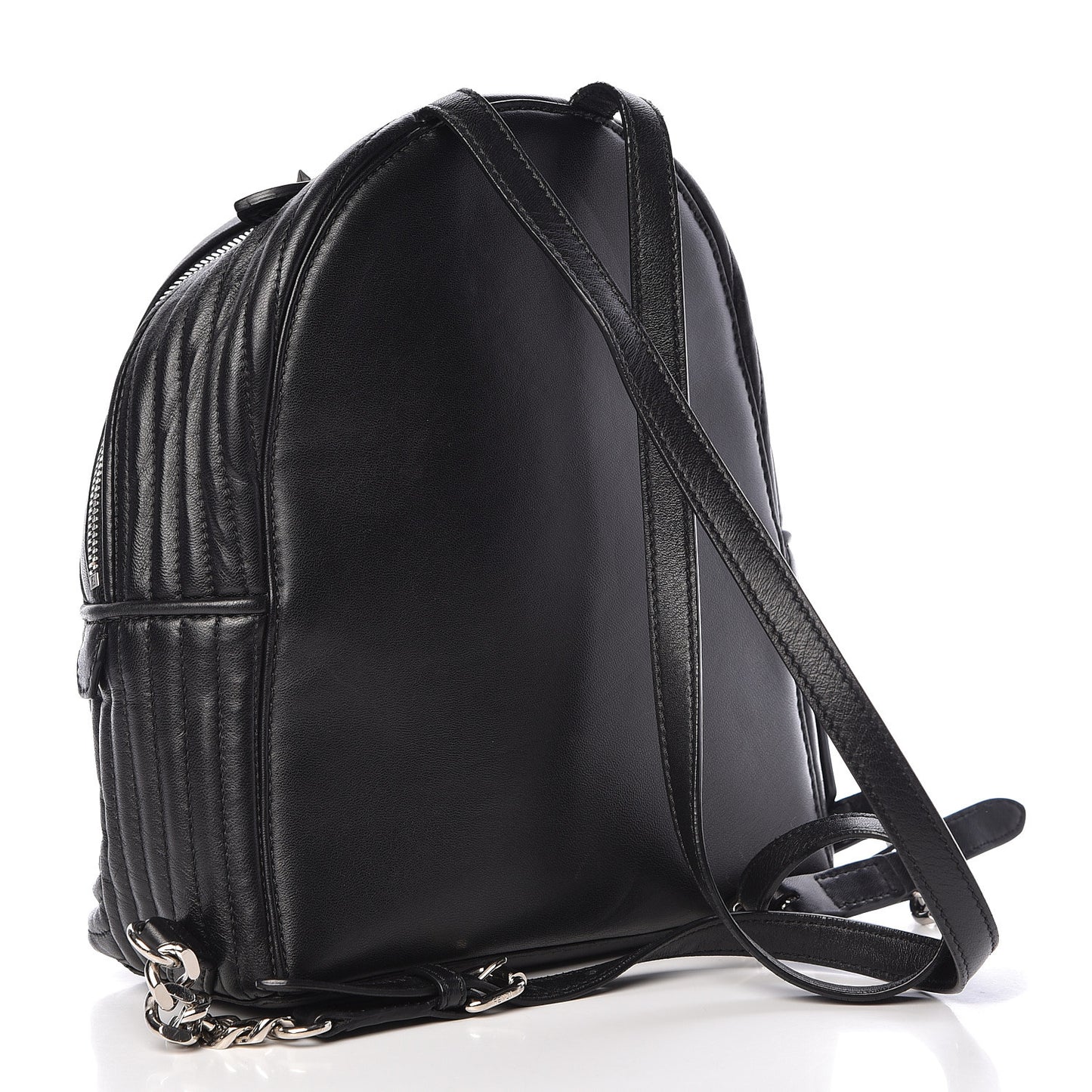 Shiny Nappa Trapuntata Mini Backpack Black