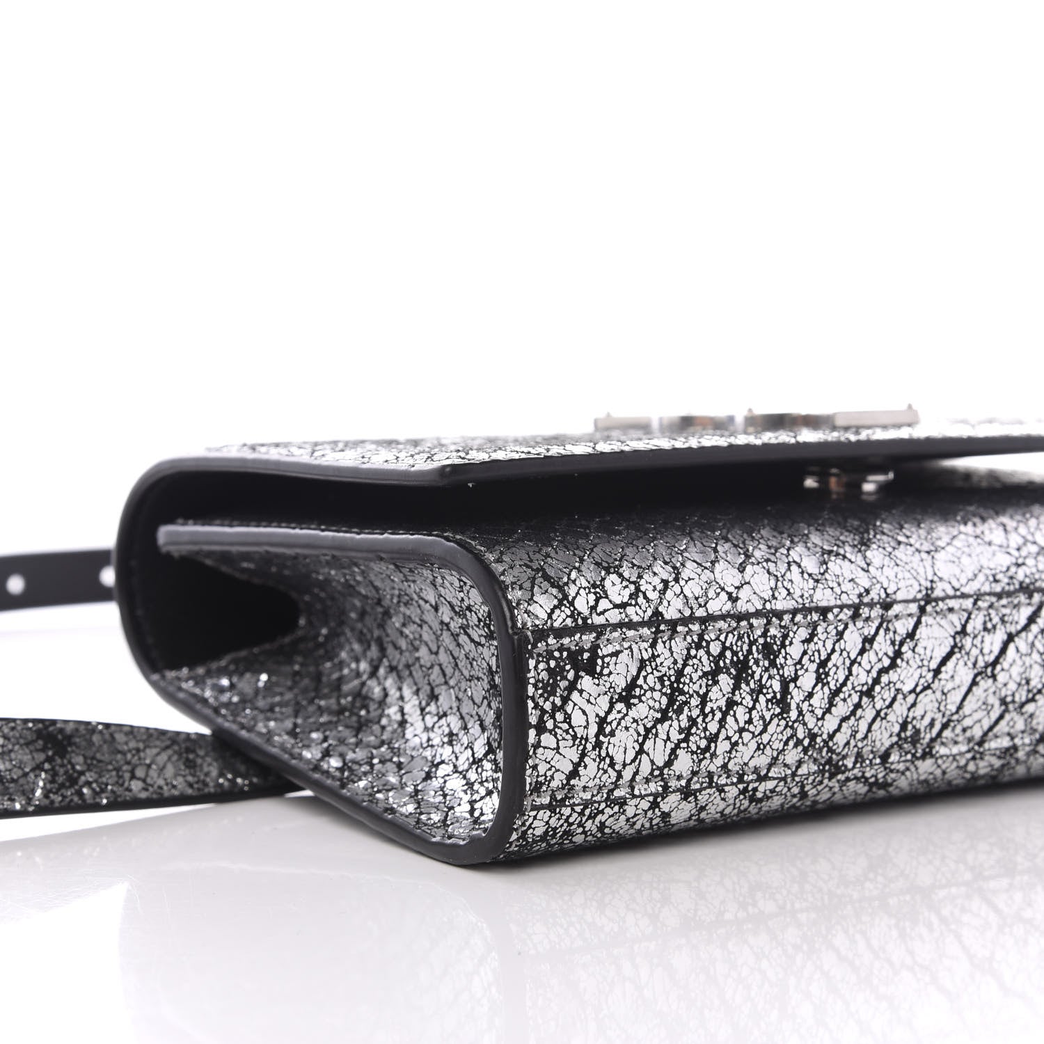 Saint Laurent Metallic Calfskin Monogram Kate Belt Bag Silver 7 of 11