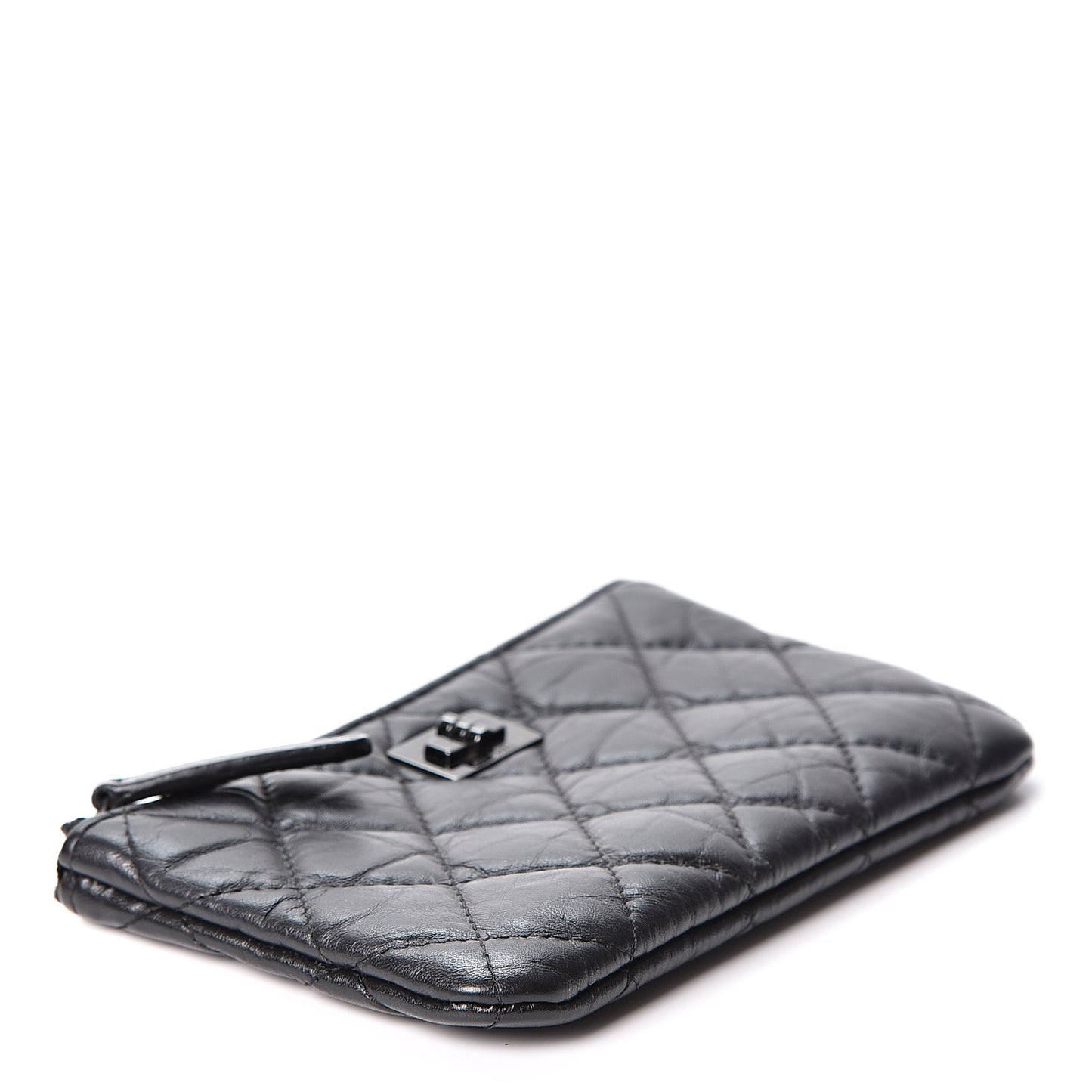 Aged Calfskin Quilted Small Reissue Cosmetic Case So Black
