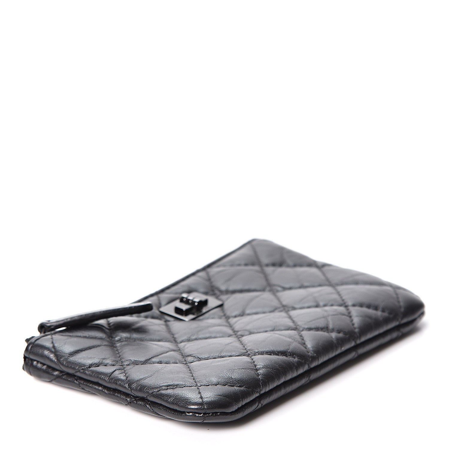 Chanel Aged Calfskin Quilted Small Reissue Cosmetic Case So Black 3 of 9