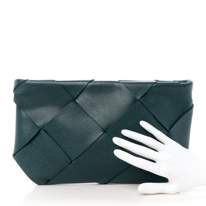 Bottega Veneta Nappa Maxi Blown Up Intrecciato Pouch Clutch Raintree 2 of 8