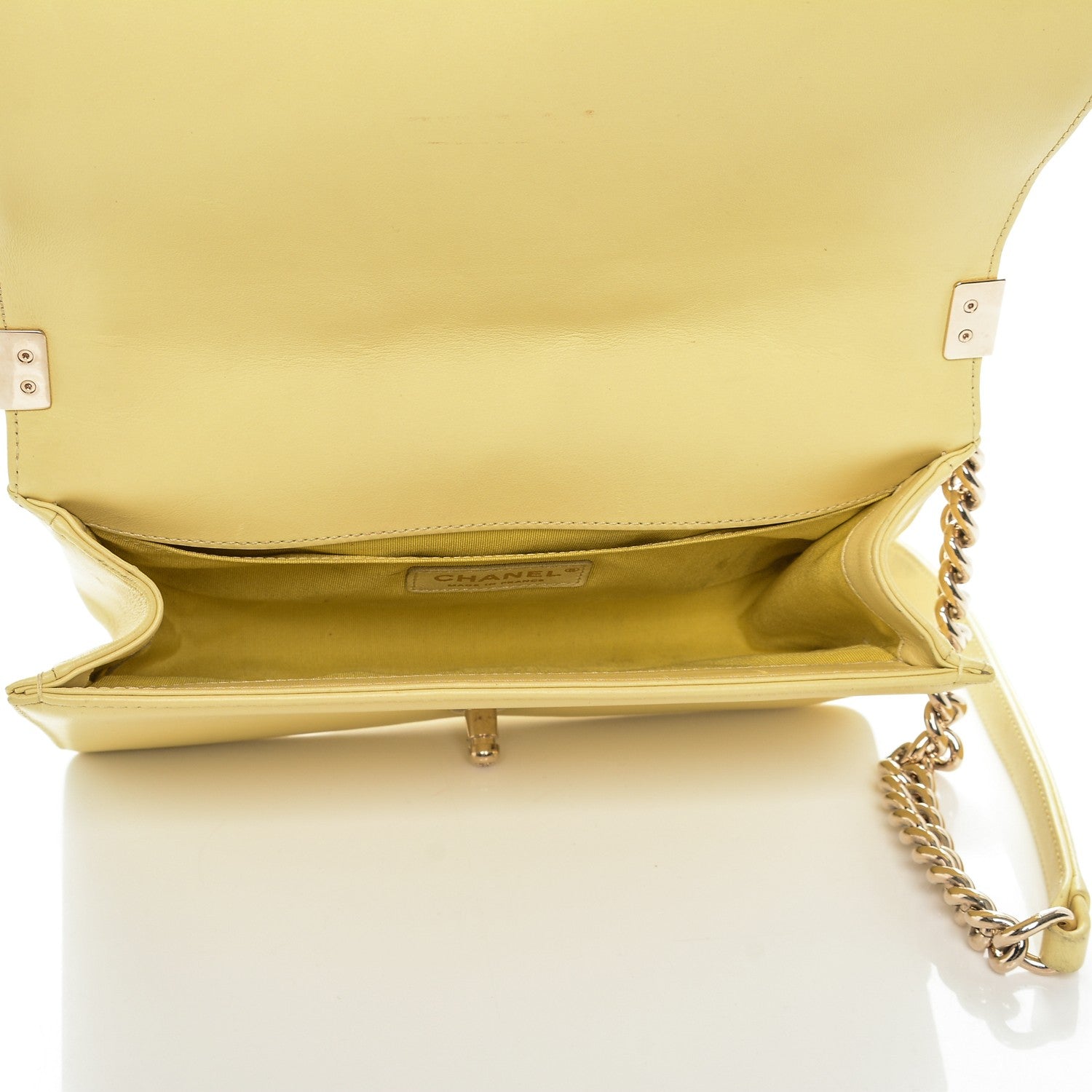 Chanel Lambskin Quilted Medium Boy Flap Yellow 6 of 17