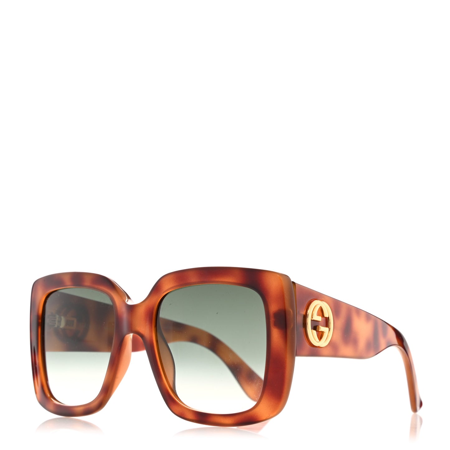 Acetate Square Frame Sunglasses GG0141S Tortoise