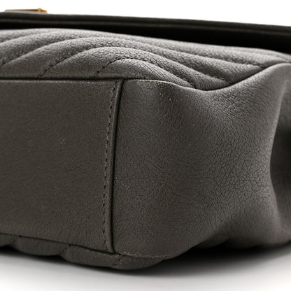 Saint Laurent Sheepskin Matelasse Chevron Monogram Medium College Bag Asphalt 8 of 9