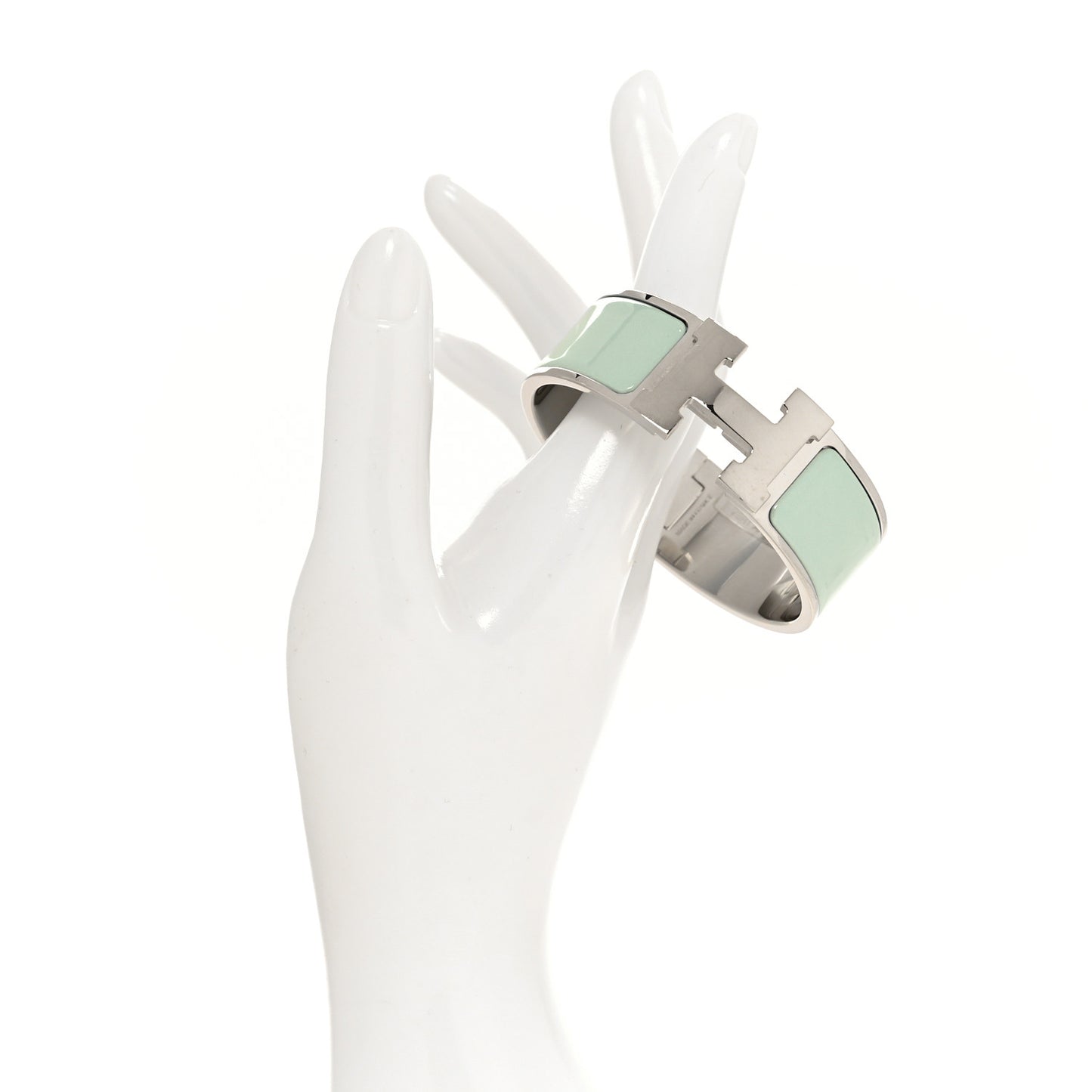 Enamel Wide Clic Clac H Bracelet PM Vert Argile