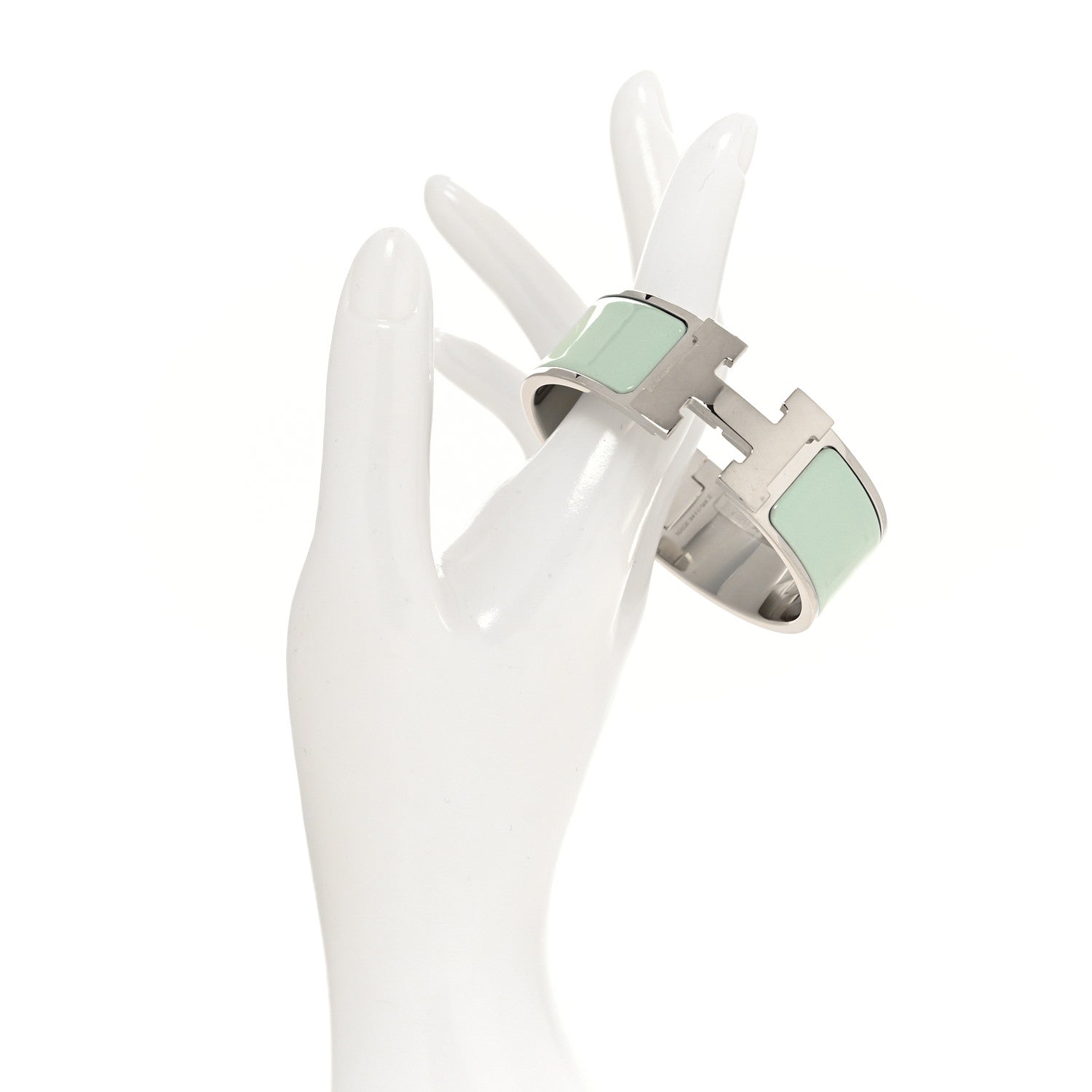 Hermes Enamel Wide Clic Clac H Bracelet PM Vert Argile 2 of 5