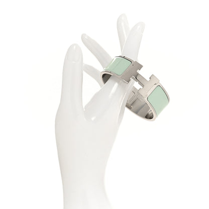 Hermes Enamel Wide Clic Clac H Bracelet PM Vert Argile 2 of 5