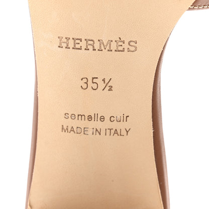 Hermes Calfskin Oasis Sandals 35.5 Gold 7 of 9