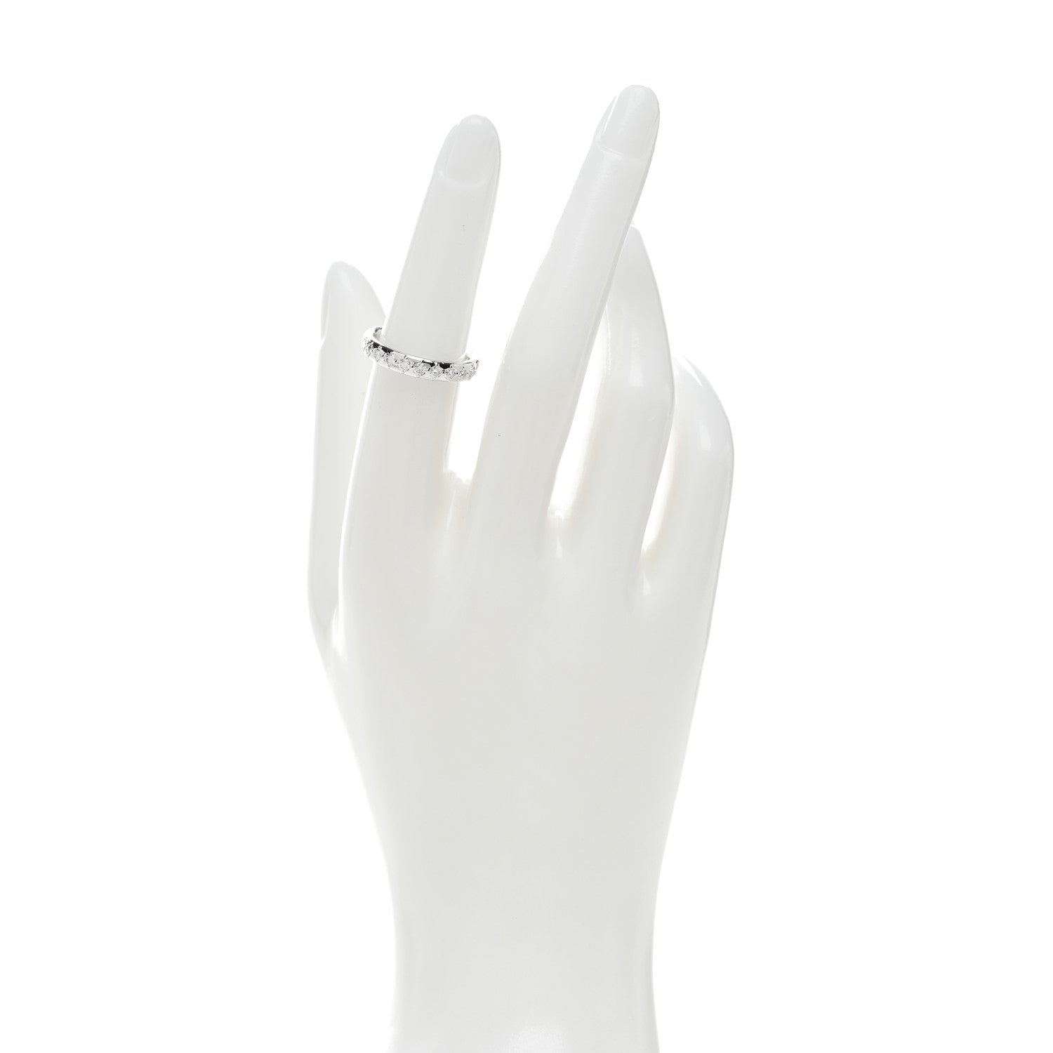 Gucci 18K White Gold Diamond Diamantissima Band Ring 51 5.75 2 of 5