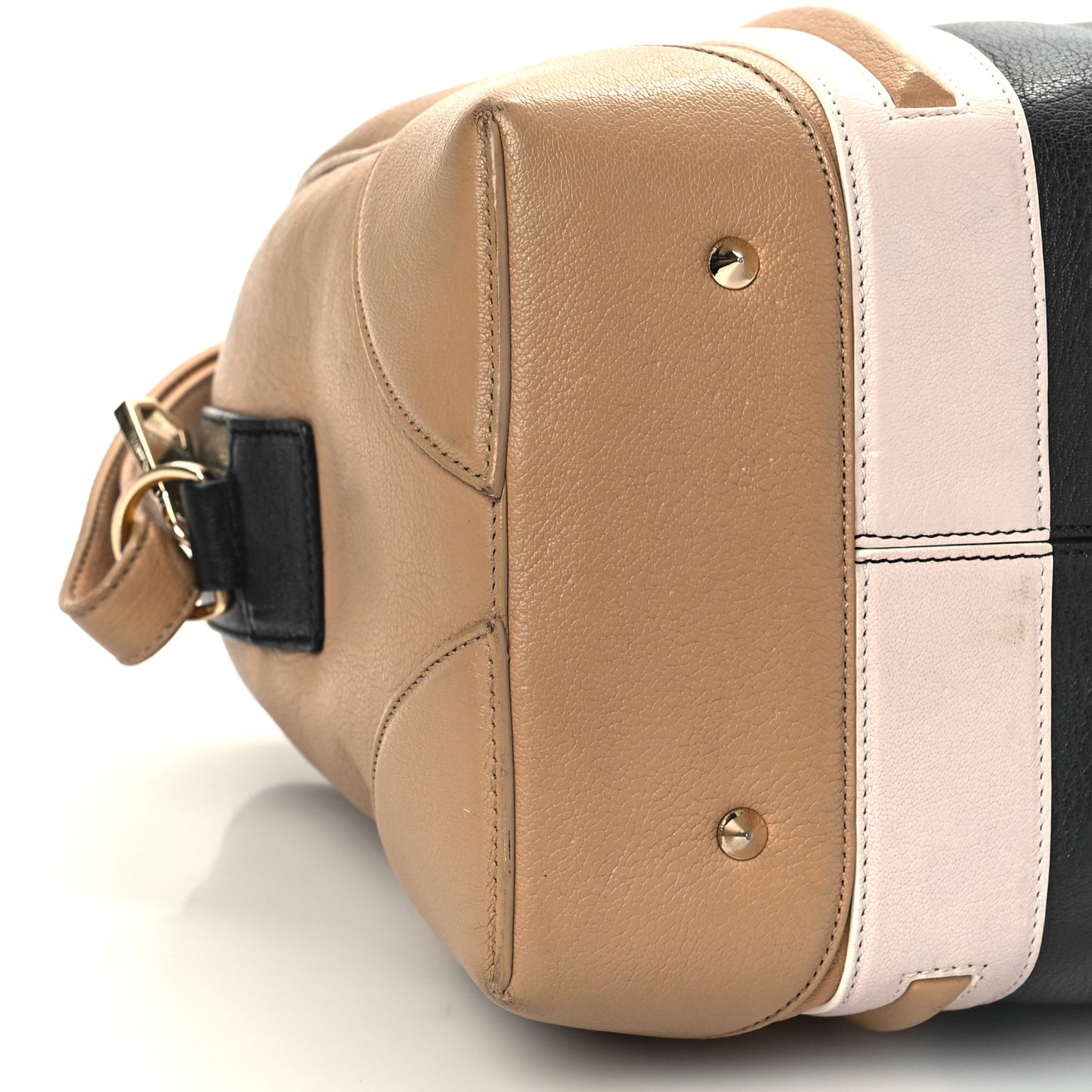 Goatskin Colorblock Medium Lucrezia Beige Black