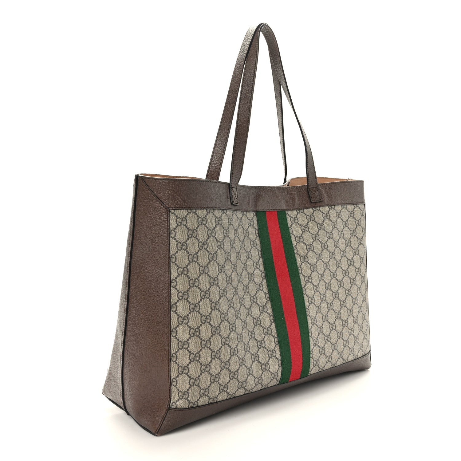 Gucci GG Supreme Monogram Web Ophidia Tote Brown 4 of 8