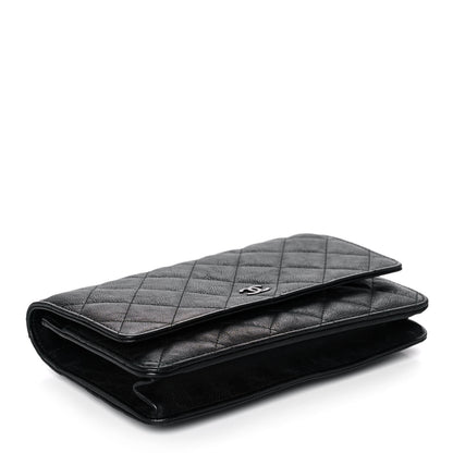 Chanel Crumpled Calfskin Quilted Wallet On Chain WOC So Black 4 of 16