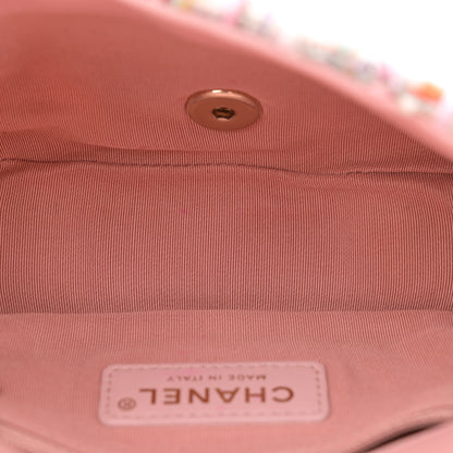 Chanel Tweed Mini Pearl Handle Flap Pink Beige Orange Ecru 5 of 11