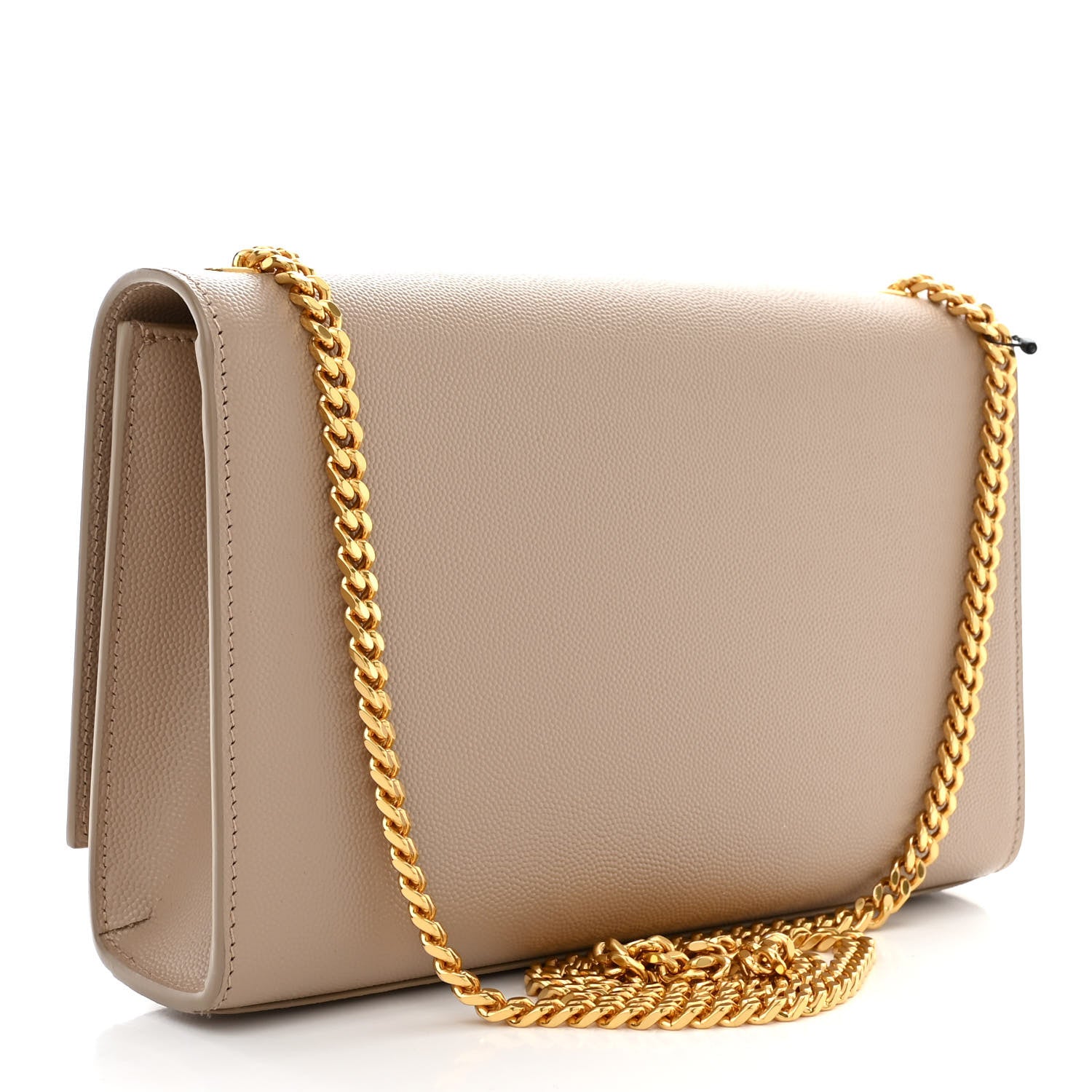 Saint Laurent Grain De Poudre Medium Monogram Kate Satchel Dark Beige 3 of 10