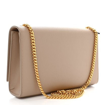 Saint Laurent Grain De Poudre Medium Monogram Kate Satchel Dark Beige 3 of 10