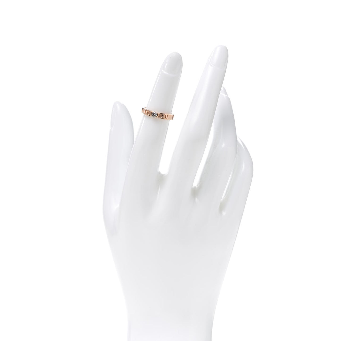 18K Rose Gold Diamond Narrow Atlas Closed Ring 46 3.75