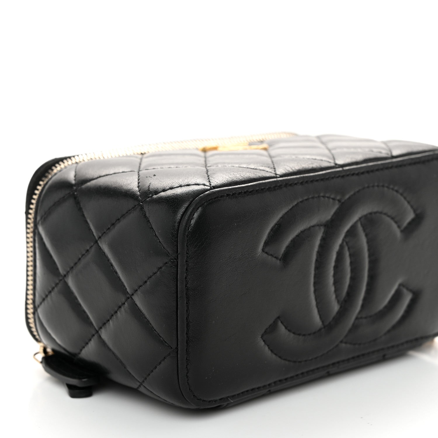 Chanel Lambskin Quilted Small Pillow Crush Vanity Case With Chain Black 9 of 13