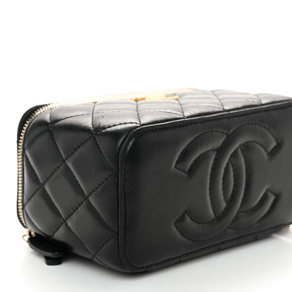 Chanel Lambskin Quilted Small Pillow Crush Vanity Case With Chain Black 9 of 13