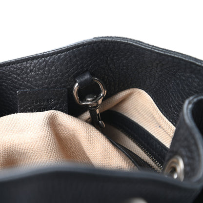 Gucci Pebbled Calfskin Studded Medium Soho Chain Shoulder Bag Black 9 of 11