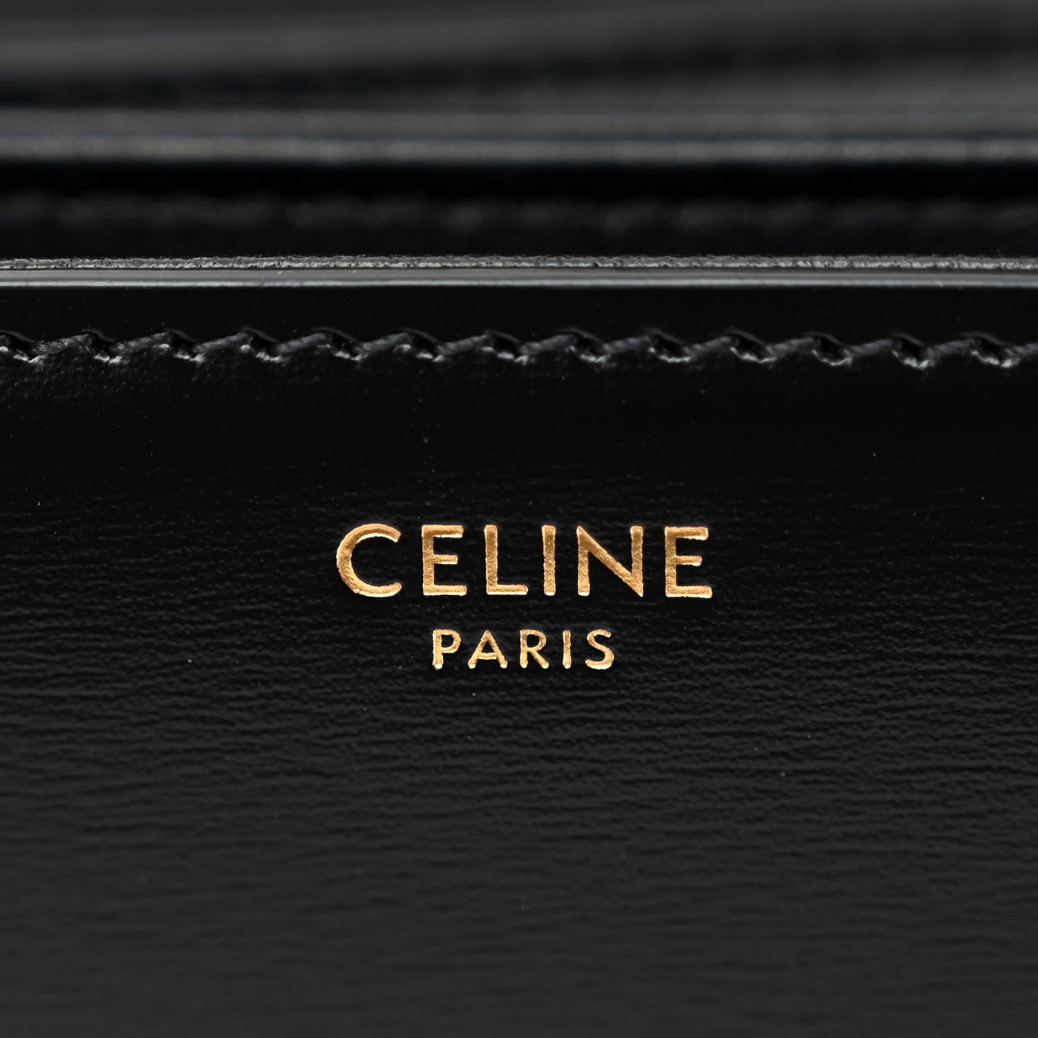 Celine Shiny Calfskin Medium Triomphe Black 6 of 10