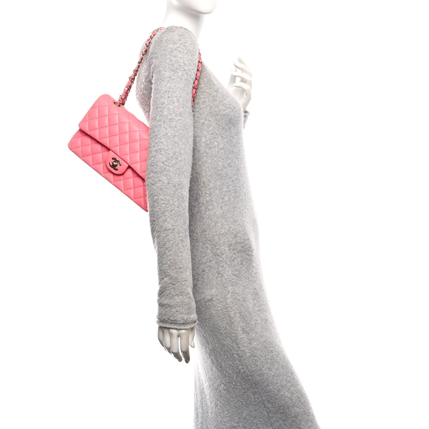Chanel Lambskin Quilted Medium Double Flap Pink 2 of 10