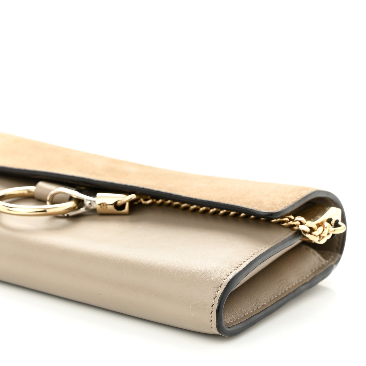 Suede Calfskin Faye Wallet Motty Grey