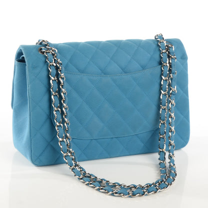 Chanel Iridescent Caviar Jumbo Double Flap Blue 3 of 7