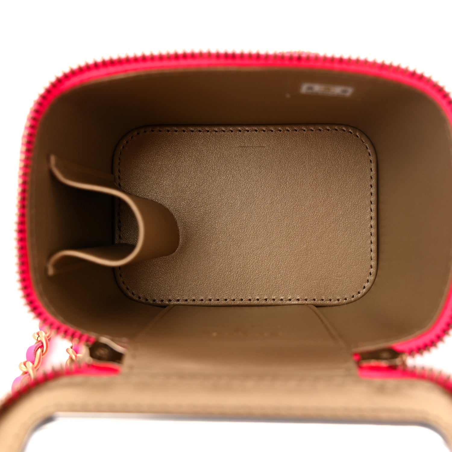 Chanel Patent Quilted Pearl Crush Mini Vanity Case With Chain Neon Pink 5 of 11