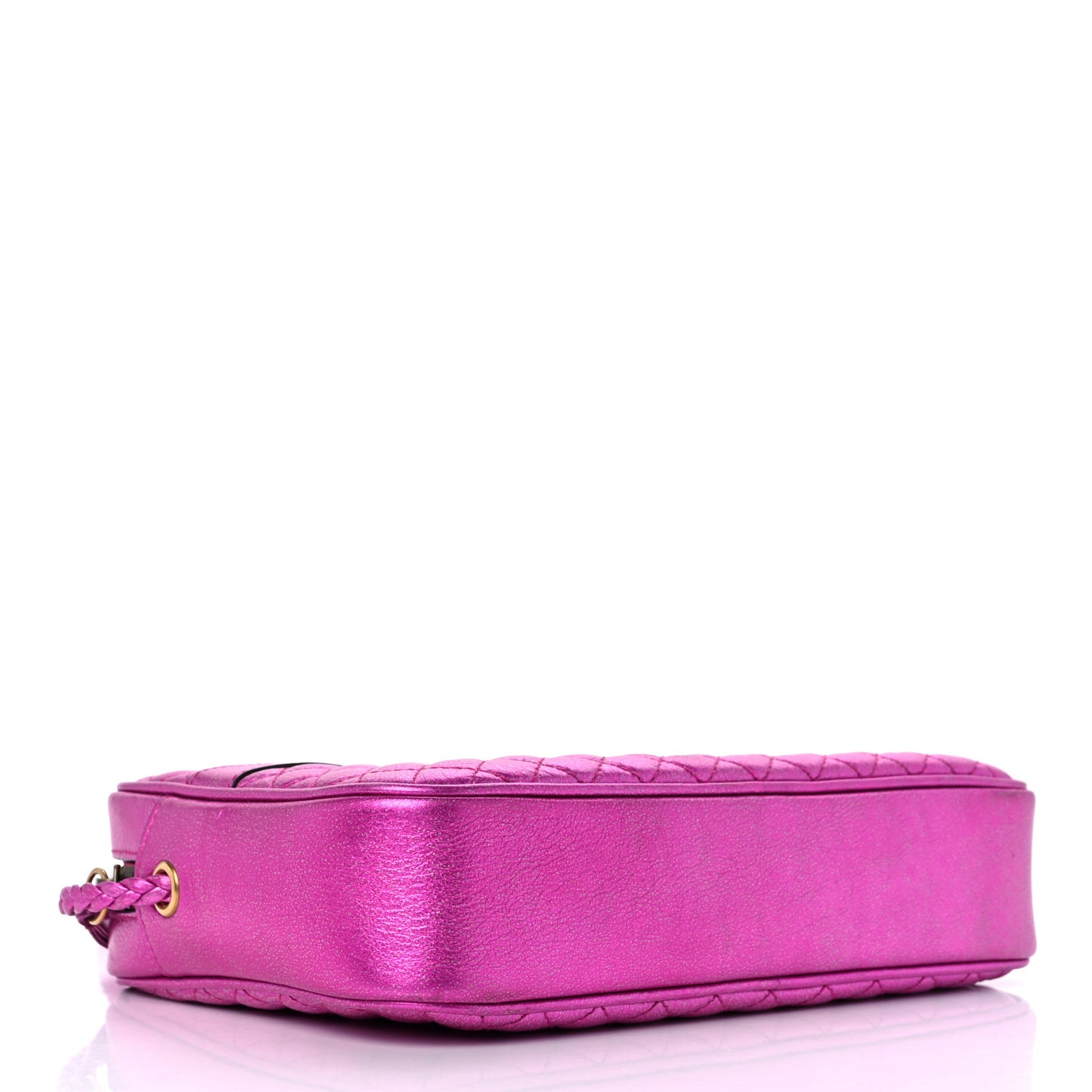 Laminated Nappa Trapuntata Small Zumi Shoulder Bag Fuxia