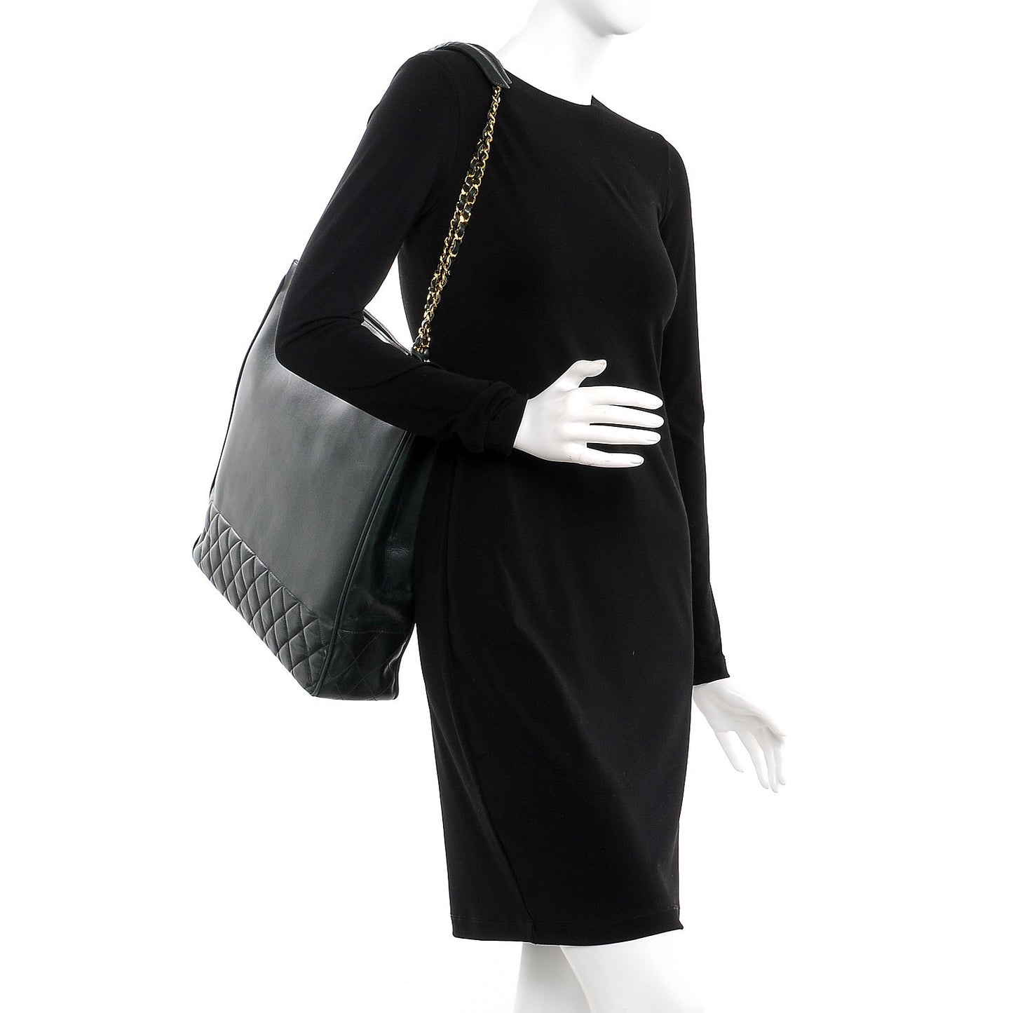 Lambskin Quilted Tote Green