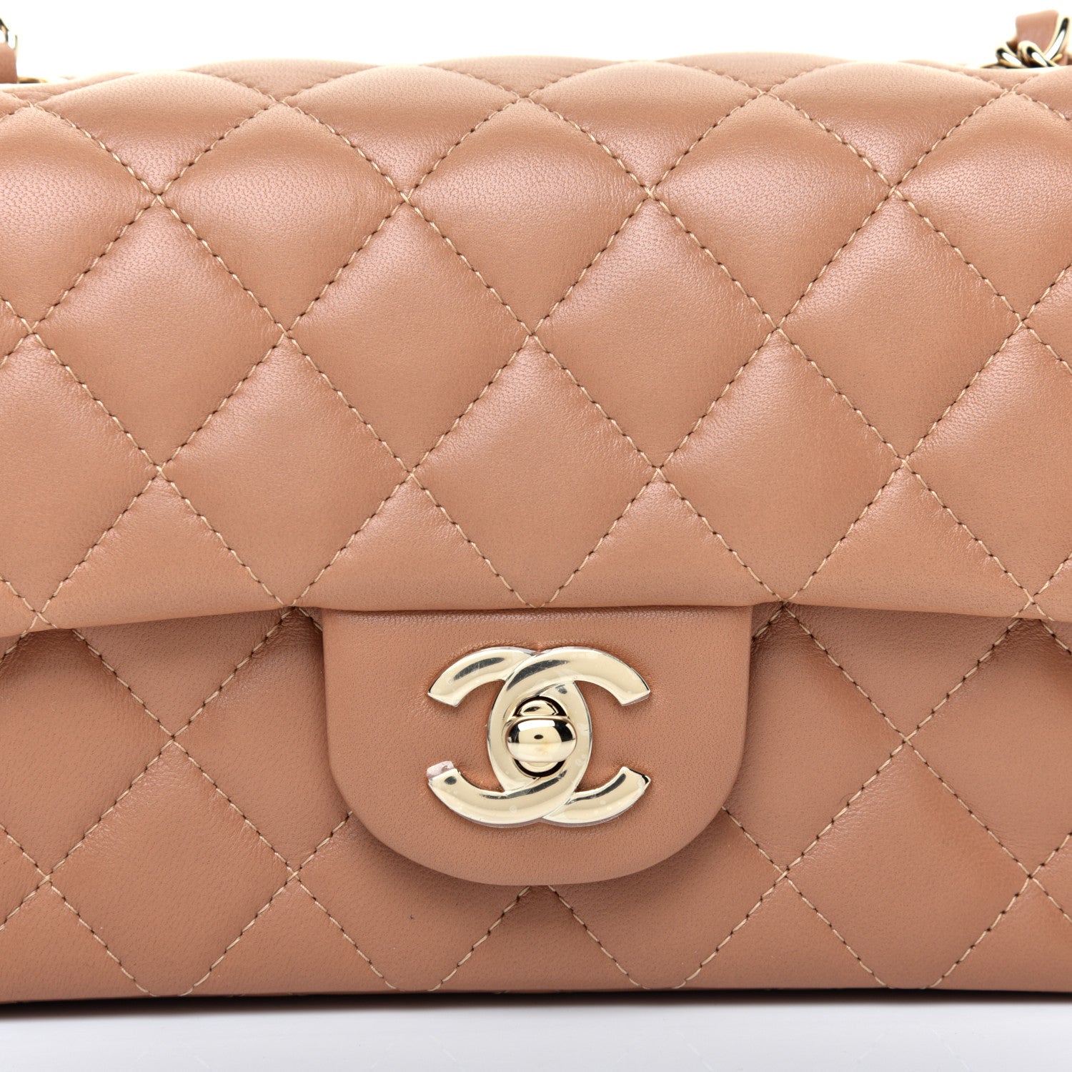 Chanel Lambskin Quilted Mini Rectangular Flap Brown 10 of 10