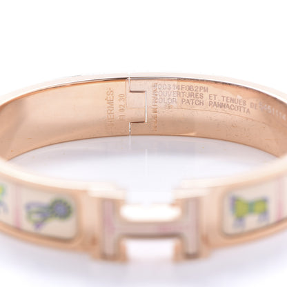 Hermes Enamel Couvertures et Tenues de Jour Narrow Clic Clac H Bracelet PM Pannacotta 4 of 5