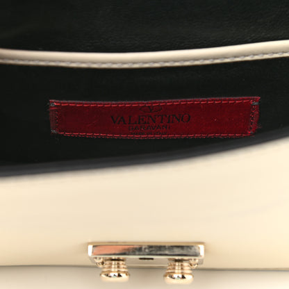 Valentino Garavani Vitello Mini Glam Lock Rockstud Flap Black Light Ivory 7 of 12