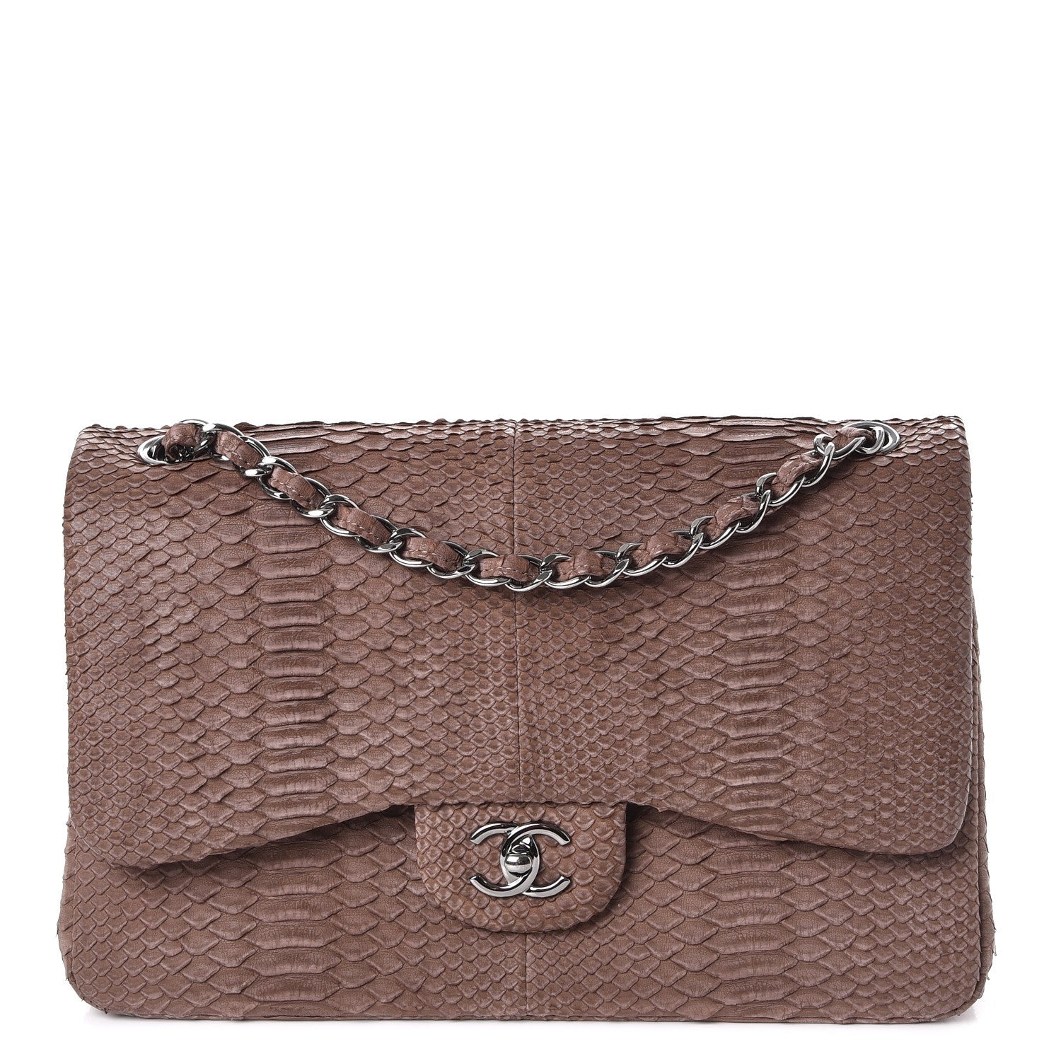 Teal Python Chanel Chanel Python Jumbo Double Flap Tawny 252484 – FASHIONPHILE