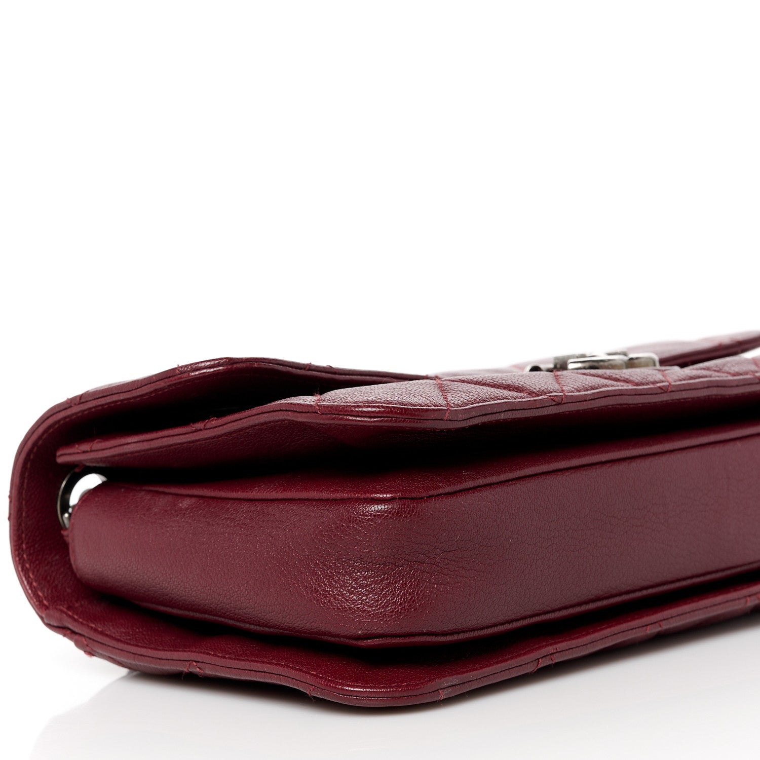 Chanel Goatskin Quilted Medium Perfect Edge Flap Burgundy 9 of 10